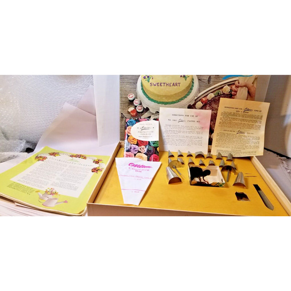 Ateco 1950/1960 Fancy Decorating Set Cake Pastry In Box + Instructions READ - Picture 8 of 14